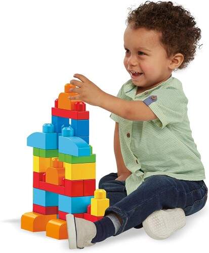 Juegos para bebés desde 15 meses. Mega Blocs con 60 bloques de construcción.