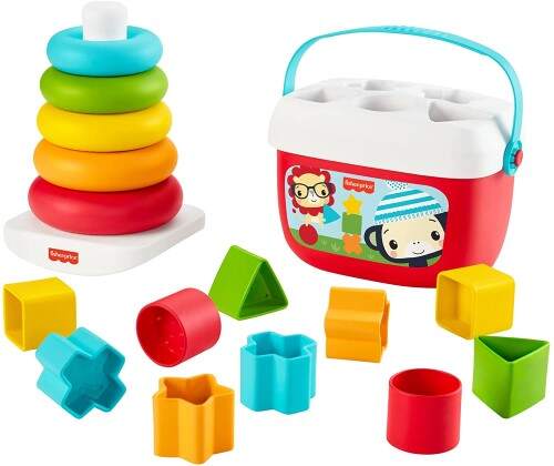 Clásico juguete de apilar y encajar bloques que enseña las formas y 
                                     los colores, juegos y juguetes para bebés desde 8 meses